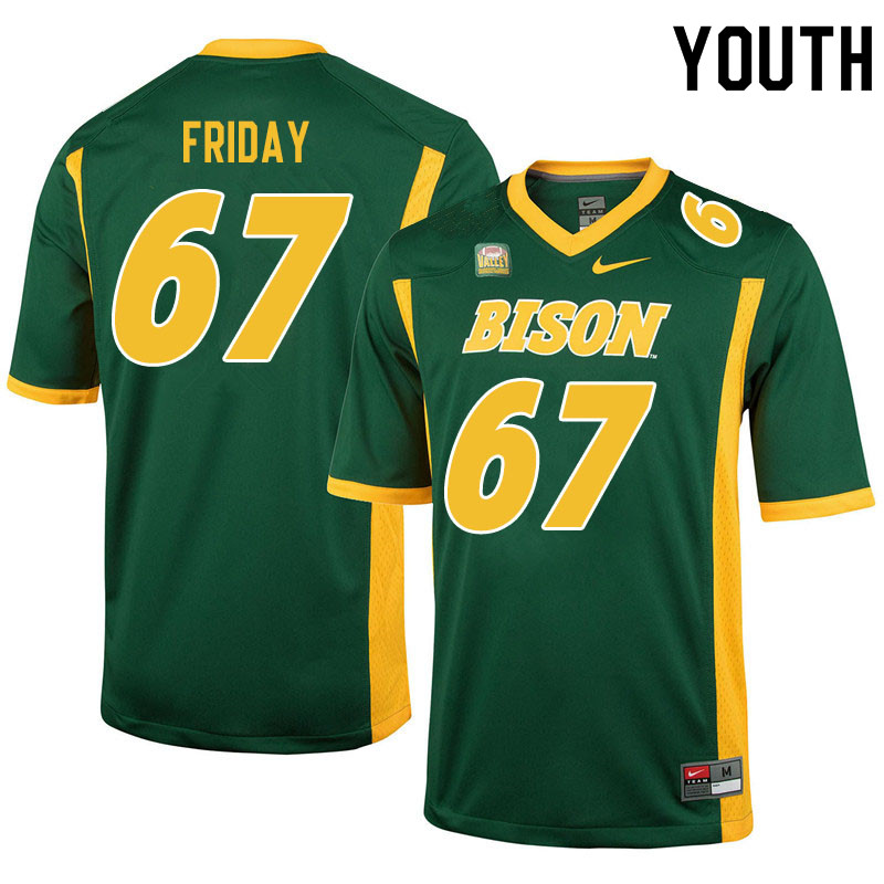 Youth #67 Bryce Friday North Dakota State Bison College Football Jerseys Sale-Green - Click Image to Close